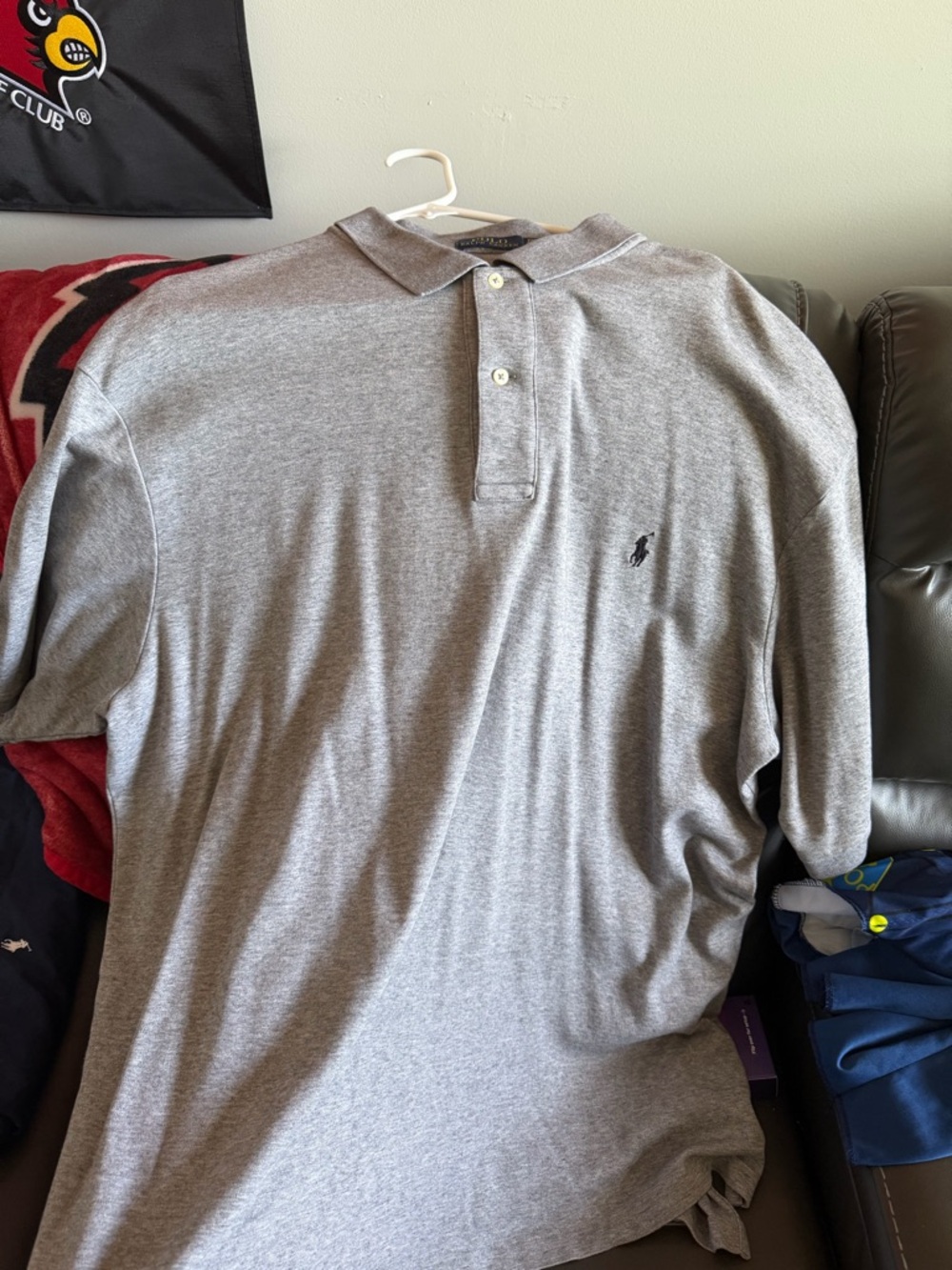 Ralph Lauren Men's Polo Shirt - Light Gray with Black Pony